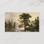 Wolven in een winterlandschap (olie op het paneel) visitekaartje (Achterkant)