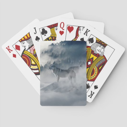 Wolven in een winterlandschap pokerkaarten (Achterkant)