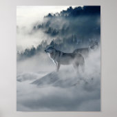 Wolven in een winterlandschap poster (Voorkant)