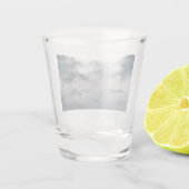 Wolven in een winterlandschap shot glas (Achterkant)