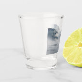Wolven in een winterlandschap shot glas (Links)