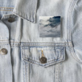 Wolven in een winterlandschap vierkante button 5,1 cm (In situ)