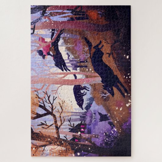 Wolven in het bos legpuzzel (Verticaal)