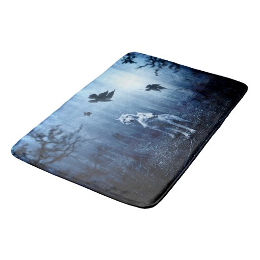 Wolven in het bos op Dawn Badmat (Gekanteld)