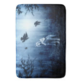 Wolven in het bos op Dawn Badmat (Voorkant Verticaal)