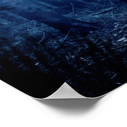 Wolven in het bos op Dawn Poster (Hoek)