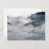 Wolven in het Briefkaart van de winter (Voorkant / Achterkant)