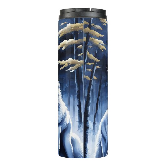 Wolven in het Silent Forest. Thermosbeker (Achterkant)