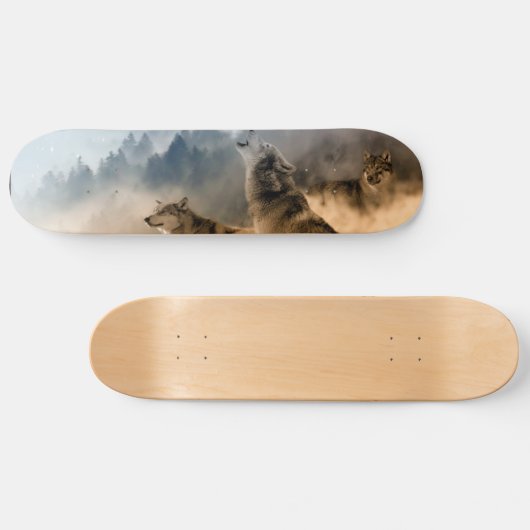 Wolven in het sneeuwskateboard persoonlijk skateboard (Horizontaal)