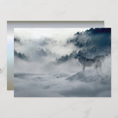 Wolven in het winterlandschap Snowy (Voorkant / Achterkant)