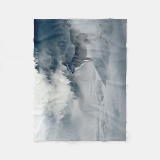 Wolven in het winterlandschap Snowy Fleece Deken (Voorkant)