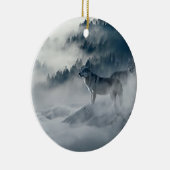 Wolven in het winterlandschap Snowy Keramisch Ornament (Rechts)