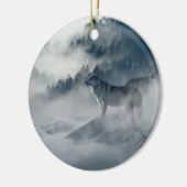 Wolven in het winterlandschap Snowy Keramisch Ornament (Links)