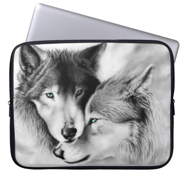 Wolven in Love Laptop Bag Laptop Sleeve (Voorkant)