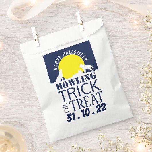 Wolven in Moonlight, Halloween Party Treat Favor Bedankzakje (Geknipt)