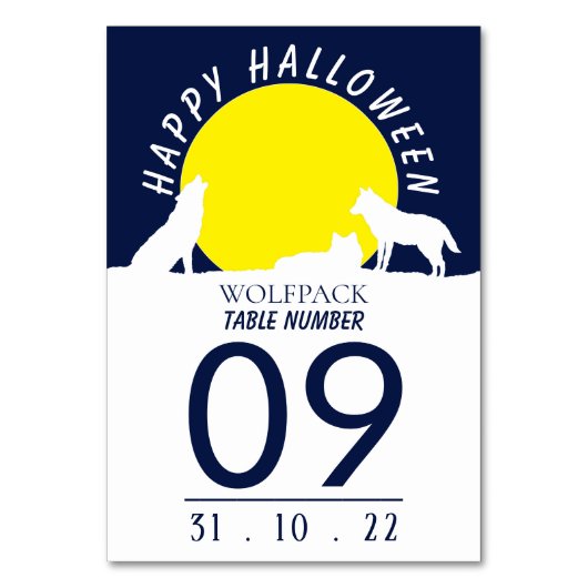 Wolven in Moonlight, Happy Halloween Kaart (Voorkant)
