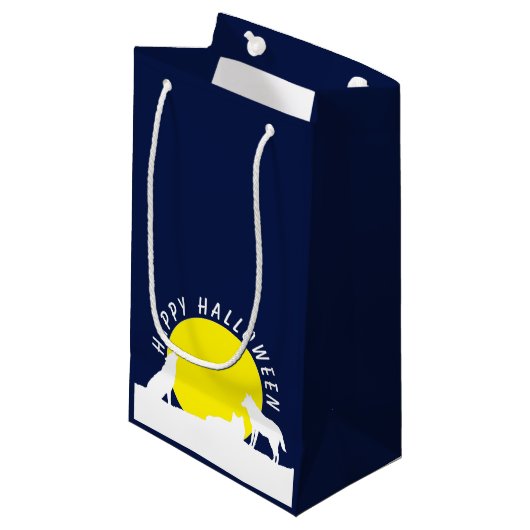 Wolven in Moonlight, Happy Halloween Small Gift Ba Klein Cadeauzakje (Voorkant Gekanteld)