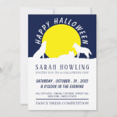 Wolven in Moonlight, uitnodiging van de Halloween- (Voorkant)