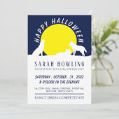 Wolven in Moonlight, uitnodiging van de Halloween- (Staand voorkant)