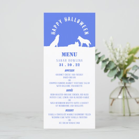 Wolven in sneeuw, Happy Halloween Menu (Staand voorkant)