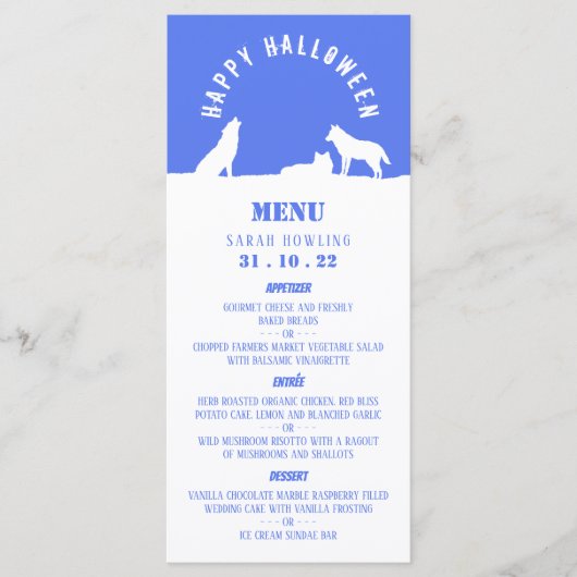 Wolven in sneeuw, Happy Halloween Menu (Voorkant)