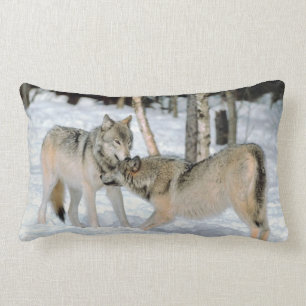 Wolven in sneeuw LumbarPillow Kussen