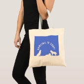 Wolven in sneeuw, naar de winkel! Canvas tas (Voorkant (product))