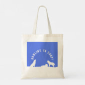 Wolven in sneeuw, naar de winkel! Canvas tas (Achterkant)