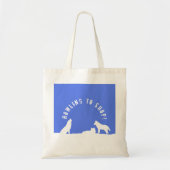 Wolven in sneeuw, naar de winkel! Canvas tas (Voorkant)