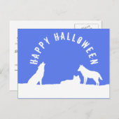Wolven in sneeuw, uitnodiging van de Halloween-par (Voorkant / Achterkant)