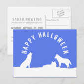 Wolven in sneeuw, uitnodiging van de Halloween-par Briefkaart (Voorkant / Achterkant)