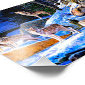 Wolven in sneeuwschilderij foto afdruk (Hoek)