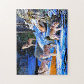 Wolven in sneeuwschilderij legpuzzel (Verticaal)