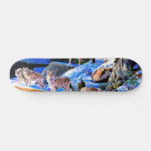 Wolven in sneeuwschilderij persoonlijk skateboard (Horizontaal)