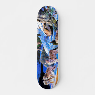 Wolven in sneeuwschilderij persoonlijk skateboard