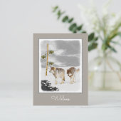 Wolven in sneeuwschilderijen - Oorspronkelijke Wil Briefkaart (Staand voorkant)