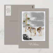 Wolven in sneeuwschilderijen - Oorspronkelijke Wil Briefkaart (Voorkant / Achterkant)