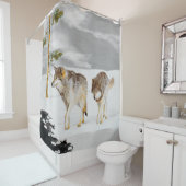 Wolven in sneeuwschilderijen - Oorspronkelijke Wil Douchegordijn (In situ)