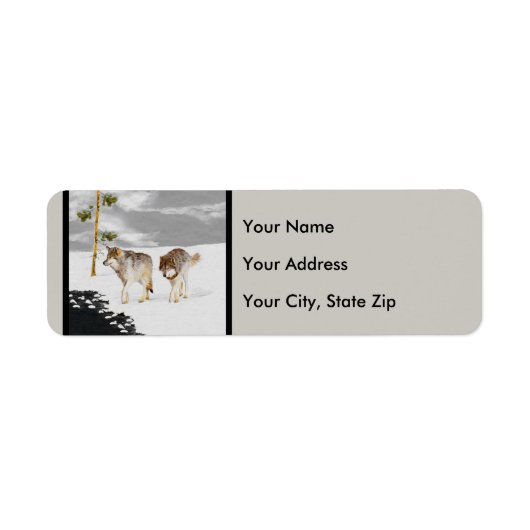 Wolven in sneeuwschilderijen - Oorspronkelijke Wil Etiket (Voorkant)