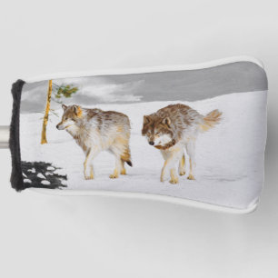 Wolven in sneeuwschilderijen - Oorspronkelijke Wil Golfheadcover