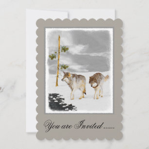 Wolven in sneeuwschilderijen - Oorspronkelijke Wil Kaart