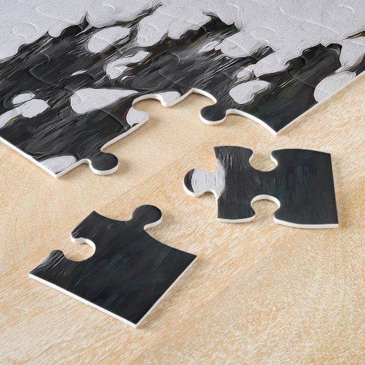 Wolven in sneeuwschilderijen - Oorspronkelijke Wil Legpuzzel (Zijkant)