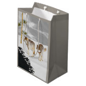 Wolven in sneeuwschilderijen - Oorspronkelijke Wil Medium Cadeauzakje (Achterkant Gekanteld)