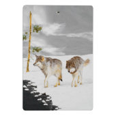 Wolven in sneeuwschilderijen - Oorspronkelijke Wil Mini Klembord (Achterkant)