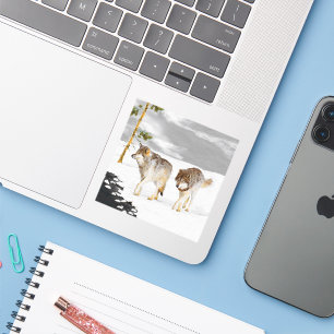 Wolven in sneeuwschilderijen - Oorspronkelijke Wil Sticker