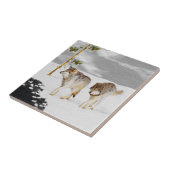 Wolven in sneeuwschilderijen - Oorspronkelijke Wil Tegeltje (Zijkant)