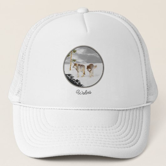 Wolven in sneeuwschilderijen - Oorspronkelijke Wil Trucker Pet (Voorkant)