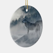 Wolven in winterkeramisch sieraad keramisch ornament (Rechts)