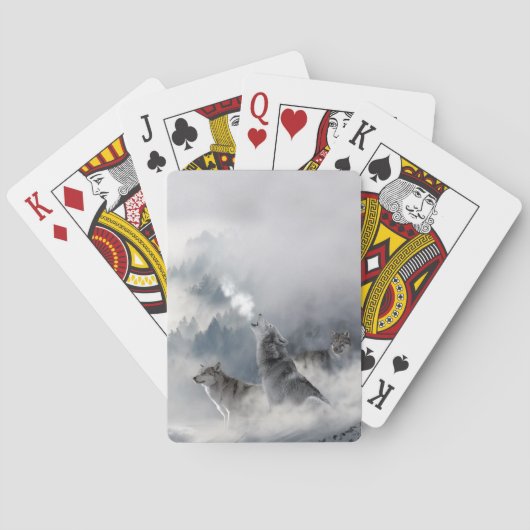 Wolven in Winterspeelkaarten Pokerkaarten (Achterkant)