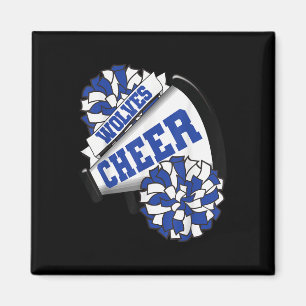 Wolven juichen terug naar school Cheerleading Spir Magneet